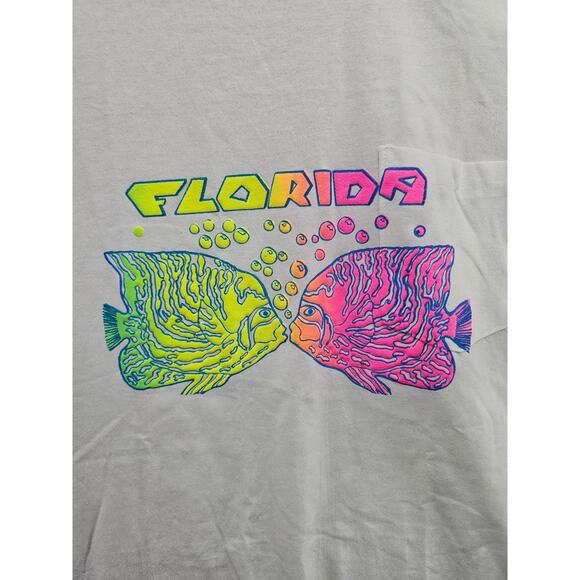 VINTAGE 80'S PUFFPRINT FLORIDA T SHIRT - Picture 1 of 9